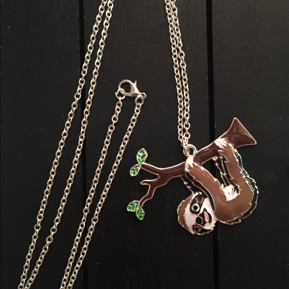 28” Paparazzi Necklace with Enamel Sloth Pendant